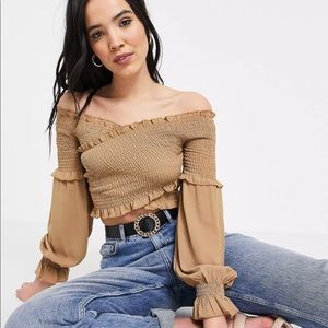 Parisian crossover wrap crop top